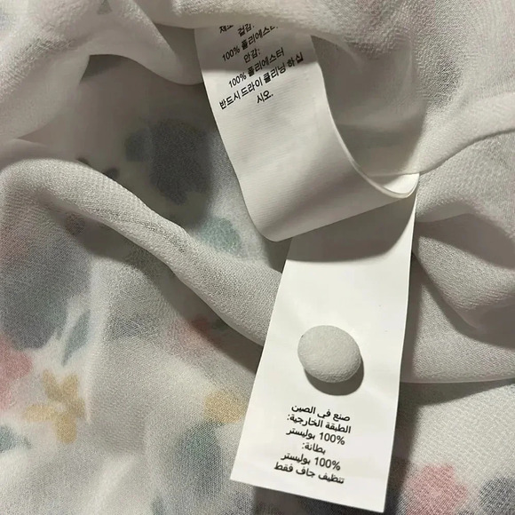 Kate Spade White Chiffon Sailing Floral Print Ruffle Blouse Shirt Top Size XS - Picture 14 of 15